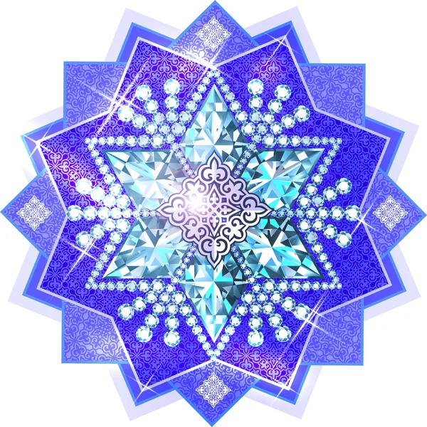 Diamant, cristal, verre, conte de fées, flocons de neige, paillettes, glamour, illustration, swarovski — Image vectorielle