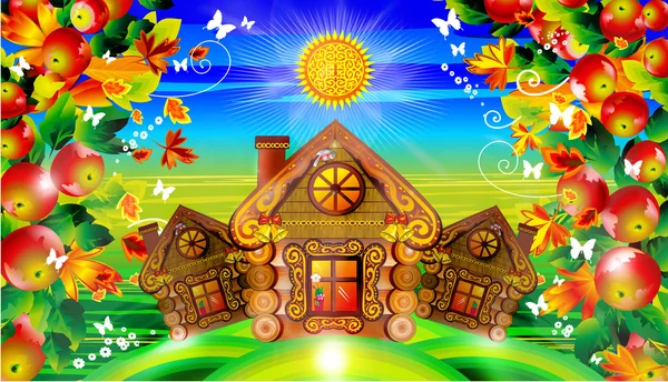 House, dom, derevna — Stock Illustration House, dom, derevna Vector Graphics