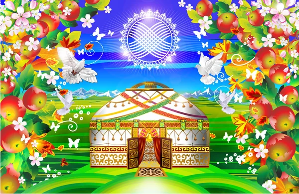 House, yurt yurt wedding — Stock Illustration House, yurt yurt wedding Royalty Free Stock Vectors