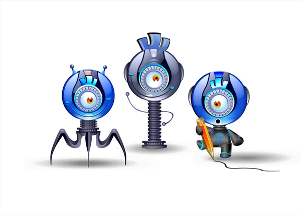 Disk security USB Robot technology, computer characters — Stock Vector