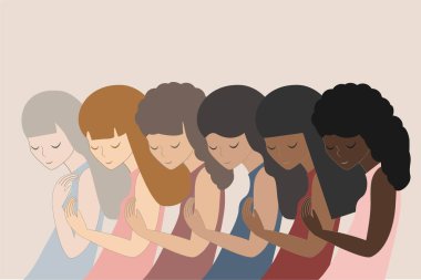 Farklı milletlerden kadınlar. Birlik. Dayanışma. Güzel kızlar..