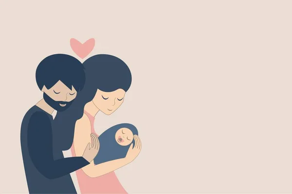 Familia Papá Madre Hijo Una Relación Cálida Amor — Archivo Imágenes Vectoriales