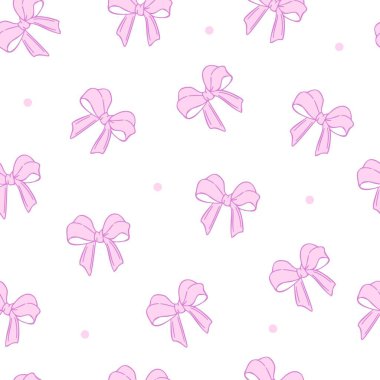   Fiyonklar ve kurdeleler. Kumaş, baskı, giysi, ev dekorasyonu, tekstil, ambalaj, hediyeler için süs. Kusursuz vektör çizimi.