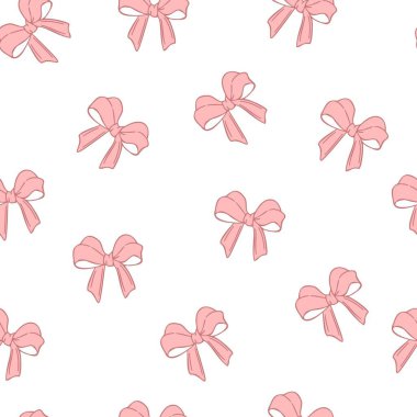   Fiyonklar ve kurdeleler. Kumaş, baskı, giysi, ev dekorasyonu, tekstil, ambalaj, hediyeler için süs. Kusursuz vektör çizimi.