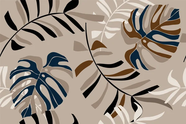 熱帯の葉 エキゾチックなパターンだ 創造的なシームレスな背景 デザイン 織物のためのファッションテンプレート — ストックベクタ