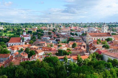 Old Town Gediminas dağ, Vilnius, Litvanya üzerinden görünümünü