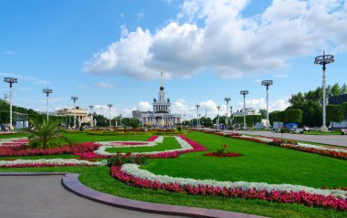 Sergi Merkezi ve ana pavilion, Moskova, Rusya peyzaj