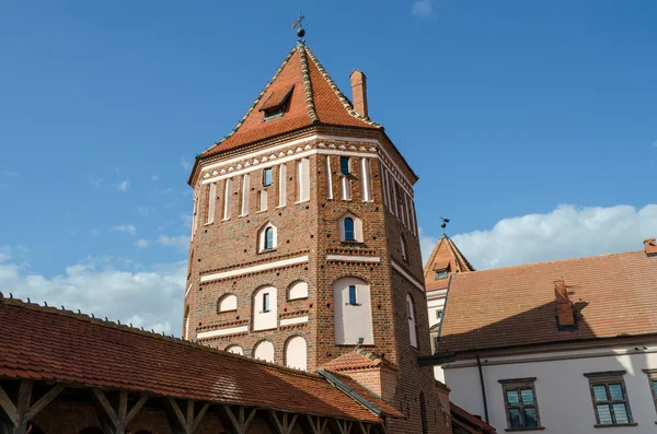 Belarus, Grodno region. Tower of Mir Castle — Stock Photo, Image