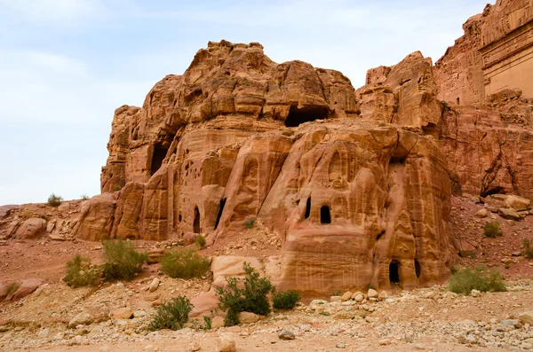 Jordan, Petra, kayalar Antik şehir Necropolis'e — Stok fotoğraf