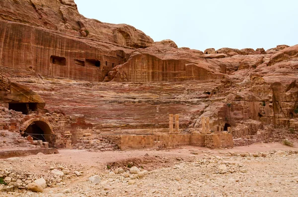 Jordan, Petra, amphitheater — Stock Photo, Image