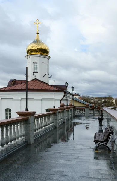 Holy Spirit female monastery and stairs to Uspenskaya hill, Vitebsk — Stock Photo, Image