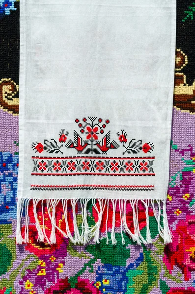 Belorussian towel with vintage ornament — Stock Photo, Image