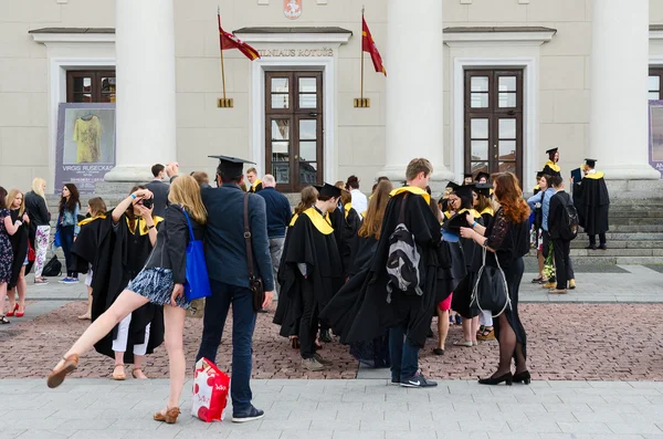 Graduates of the European Humanities University near the Town Hall, Vilnius, Lithuania