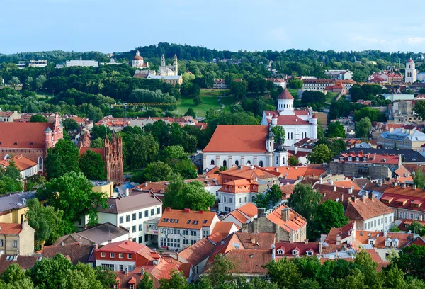 Vilnius, vista sobre a Catedral de Prechistenskiy e a Igreja de Santa Ana — Fotografia de Stock