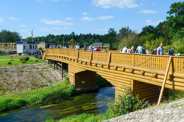 Bridge over river Satis on holy source of St. Seraphim of Sarov, Russia — Stock Photo, Image