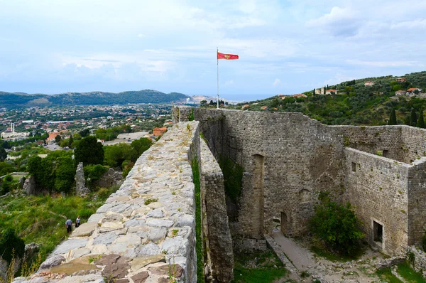 Dinding benteng kuno di Old Bar, Montenegro — Stok Foto