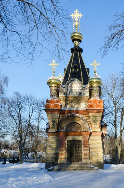 Capela-túmulo de príncipes Paskevich em Parque de inverno, Gomel, Bielorrússia — Fotografia de Stock