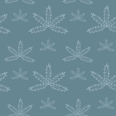 Çiçeksiz desen. Hardal arkaplanındaki dekoratif soyut karalama yaprakları. Bitmeyen dokuyu yeşillikle tekrar et. Vektör illüstrasyonu