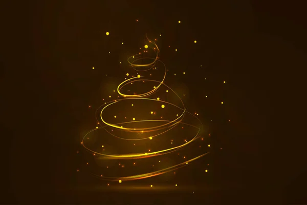 Árbol Navidad Sobre Fondo Transparente Árbol Navidad Oro Como Símbolo — Vector de stock