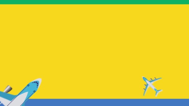 Флаг Габона Самолетов Анимация Летающих Над Флагом Габона Самолетов Концепция — стоковое видео