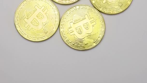 Crypto Valuta Bitcoin Btc Bit Coin Blockchain Technologie Bitcoin Mijnbouw — Stockvideo