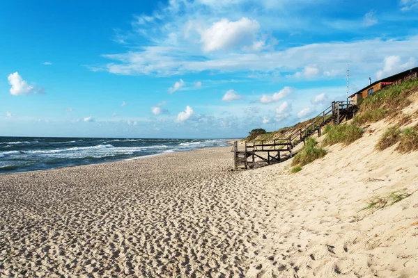 Morze Bałtyckie Kurońskiej Plucie Plaża Nad Morzem Koncepcja Podróży Rekreacji — Zdjęcie stockowe