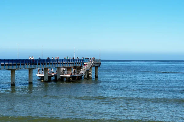 Hohe Seebrücke Über Der Ostsee Der Stadt Zelenogradsk Das Konzept — Stockfoto