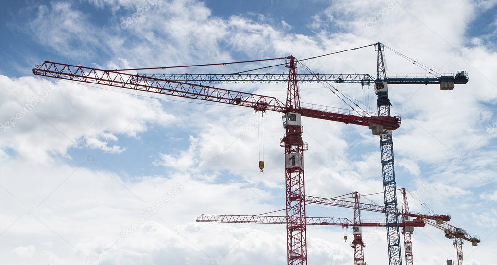 Cranes at a construction site 