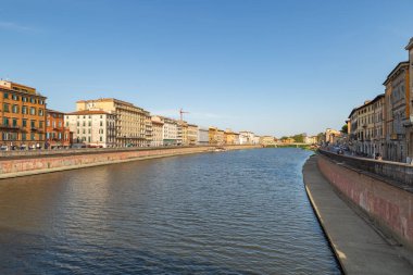 Florence Panorama Nehri Arno, Tuscani, İtalya