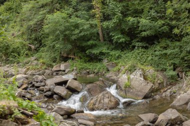 Floransa, İtalya 'da Küçük Şelale Taşlar Çevresinde Akıyor
