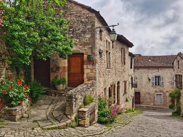Straße Des Mittelalterlichen Dorfes Cordes Sur Ciel Südfrankreich — Stockfoto