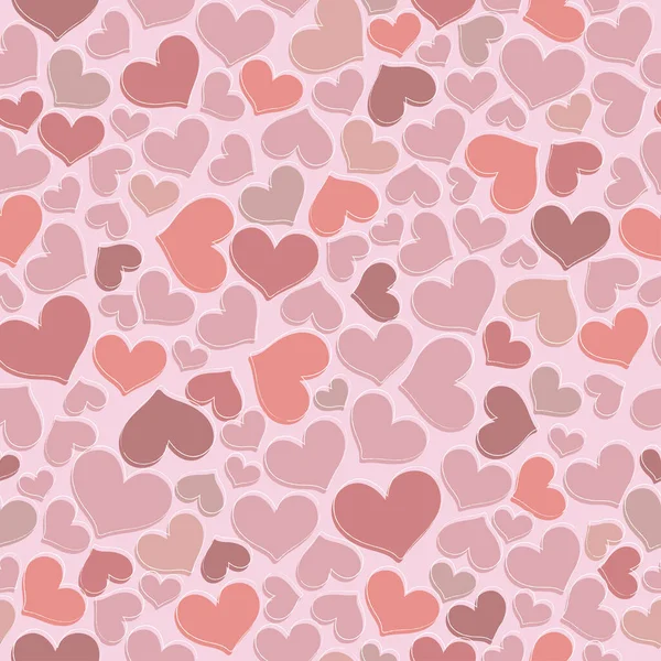 Carino Cuore Rosa Modello Senza Soluzione Continuità Illustrazione Vettoriale Amore — Vettoriale Stock