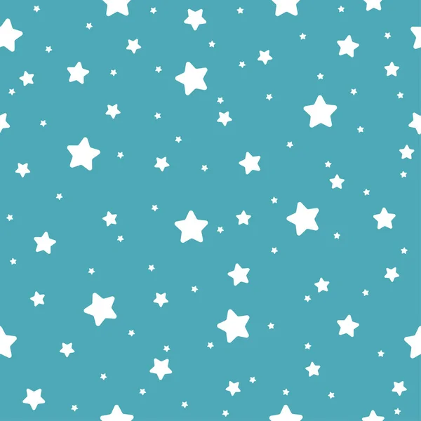 Star Seamless Pattern White Blue Retro Background Chaotic Elements Abstract — Wektor stockowy