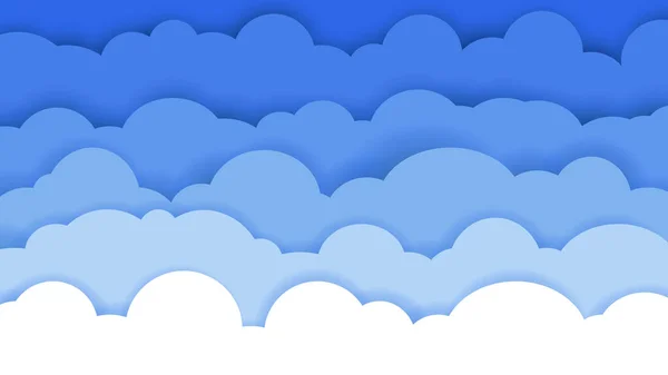 Himmel Und Wolken Blauer Abstrakter Hintergrund Flaches Design Für Cartoon — Stockvektor