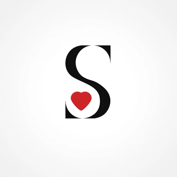 Γράμμα Λογότυπο Σχεδιασμό Την Καρδιά Διάνυσμα Δημιουργική Σύγχρονη Έννοια — Διανυσματικό Αρχείο