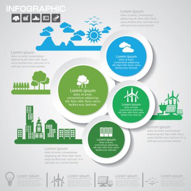 Soyut ekoloji bağlantı kavramı arka plan .Vector bilgi illüstrasyonu