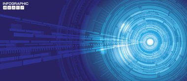 Soyut teknoloji daireleri vektör arkaplanı.