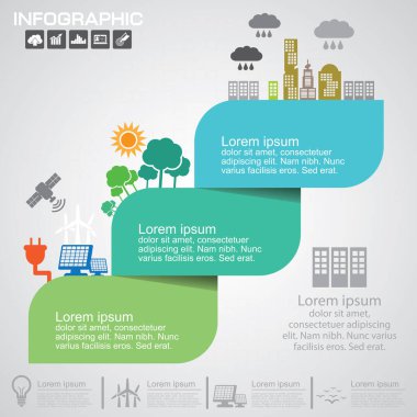 Soyut ekoloji bağlantı kavramı arka plan .Vector bilgi illüstrasyonu