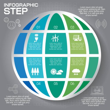 Modern bilgi grafikleri seçenek pankartı, soyut dünya haritası EPS 10