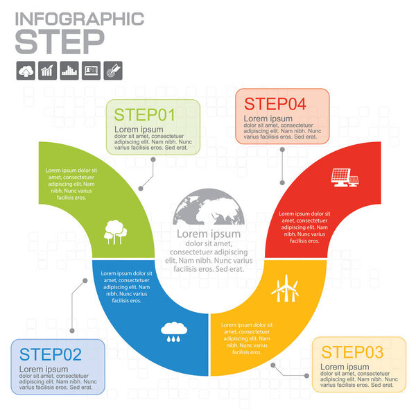 Timeline infographics design template with 4 options, process diagram, vector eps10 illustration