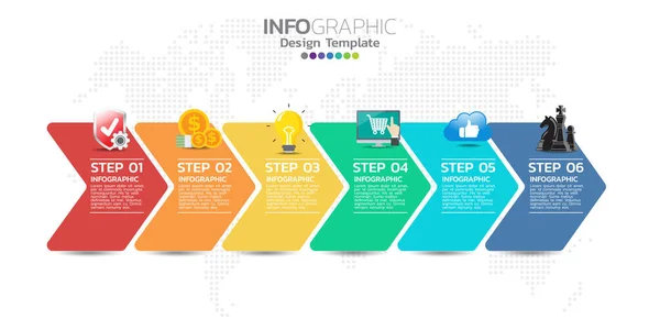 Timeline Infografica Modello Progettazione Con Opzioni Diagramma Processo Vettoriale Eps10 — Vettoriale Stock