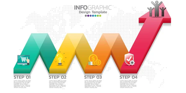 Design Modelo Infográfico Com Opções Cores — Vetor de Stock