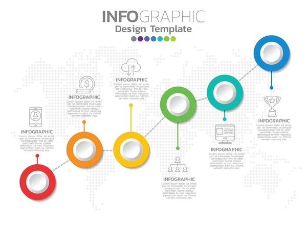 Infografica Concetto Business Con Icone Opzioni Passaggi — Vettoriale Stock