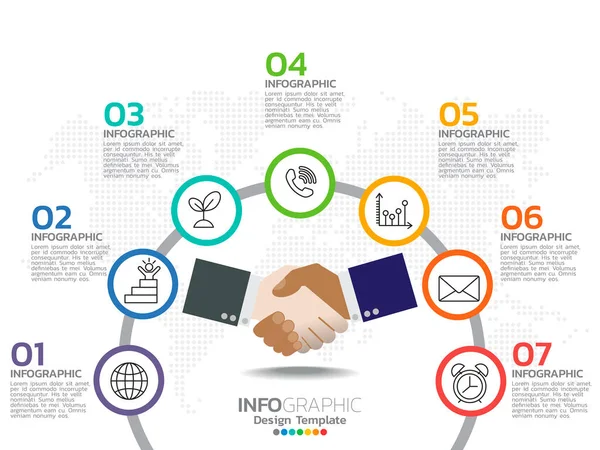 Diseño Plantilla Infográfica Con Opciones Color — Archivo Imágenes Vectoriales