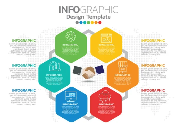 Infographies Pour Concept Entreprise Avec Icônes Options Étapes — Image vectorielle