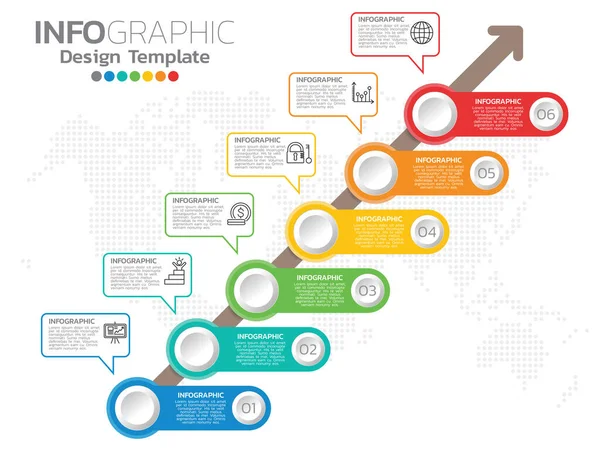 Design Der Infografik Vorlage Mit Farboptionen — Stockvektor