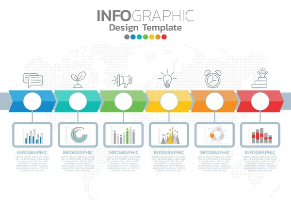 Infografiken Für Geschäftskonzept Mit Symbolen Und Optionen Oder Schritten — Stockvektor