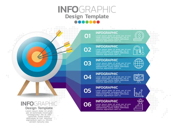 Infografiken Für Geschäftskonzept Mit Symbolen Und Optionen Oder Schritten — Stockvektor