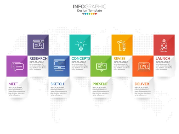 Timeline Infografica Vettoriale Progettazione Marketing Icone — Vettoriale Stock
