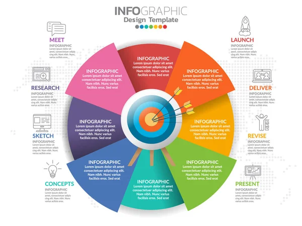 Design Der Infografik Vorlage Mit Farboptionen — Stockvektor